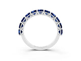 White gold Round Blue Sapphire Shared Prong Eternity Band_9