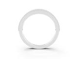 White gold Round Blue Sapphire Twist Milgrain Band with Bezel Setting_3