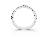 White gold Round Blue Sapphire Twisted Eternity Band with Pavé and Shared Prong Setting_21