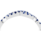 White gold Round Blue Sapphire Twisted Eternity Band with Pavé and Shared Prong Setting_34