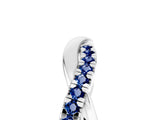 White gold Round Blue Sapphire Twisted Infinity Band with Prong Setting_11