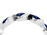 White gold Round Blue Sapphire Wave Band with Channel Setting and Shared Prongs_10