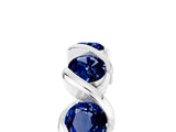 White gold Round Blue Sapphire Wave Band with Channel Setting and Shared Prongs_11