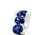 White gold Round Blue Sapphire Wave Band with Channel and Shared Prong Setting_23