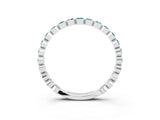 White gold Round Blue Topaz Bezel Set Eternity Band_21