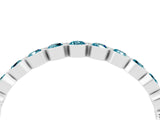 White gold Round Blue Topaz Bezel Set Eternity Band_22