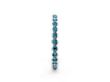 White gold Round Blue Topaz Bezel Set Eternity Band_8