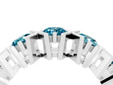 White gold Round Blue Topaz Channel Set Band with X-Prong Detail_10