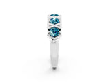 White gold Round Blue Topaz Channel Set Band with X-Prong Detail_8