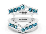 White gold Round Blue Topaz Channel-Set Chevron Band_6