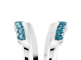 White gold Round Blue Topaz Chevron Contour Band with Prong Setting_11