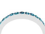 White gold Round Blue Topaz Curved Wedding Band with Channel Setting_10