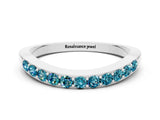 White gold Round Blue Topaz Curved Wedding Band with Channel Setting_6