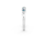 White gold Round Blue Topaz Eternity Band with Twist Prong Setting_14