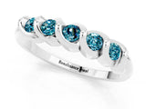 White gold Round Blue Topaz Eternity Band with Twist Prong Setting_19