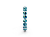 White gold Round Blue Topaz Eternity Band with U-Prong Setting_32