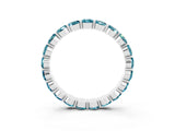 White gold Round Blue Topaz Eternity Band with U-Prong Setting_33