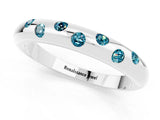 White gold Round Blue Topaz Flush-Set Comfort Fit Band_7