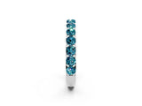 White gold Round Blue Topaz Half Eternity Band with Classic Prong Setting_8