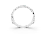 White gold Round Blue Topaz Leaf Eternity Band with Bezel Setting_39