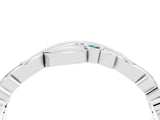 White gold Round Blue Topaz Leaf Eternity Band with Bezel Setting_40