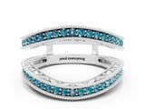White gold Round Blue Topaz Milgrain Eternity Band with Channel Setting_18