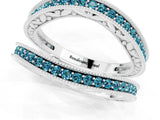 White gold Round Blue Topaz Milgrain Eternity Band with Channel Setting_19