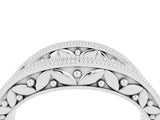 White gold Round Blue Topaz Milgrain Eternity Band with Channel Setting_22