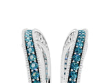 White gold Round Blue Topaz Milgrain Eternity Band with Channel Setting_23