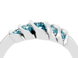 White gold Round Blue Topaz Multi-Row Crossover Band_10
