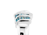 White gold Round Blue Topaz Multi-Row Crossover Band_11
