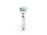 White gold Round Blue Topaz Multi-Row Crossover Band_8