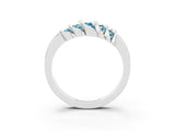 White gold Round Blue Topaz Multi-Row Crossover Band_9
