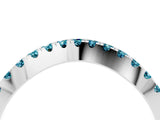 White gold Round Blue Topaz Pavé Curved Band with Shared Prong Setting_10