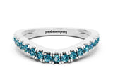 White gold Round Blue Topaz Pavé Curved Band with Shared Prong Setting_6