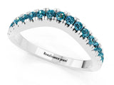 White gold Round Blue Topaz Pavé Curved Band with Shared Prong Setting_7