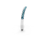White gold Round Blue Topaz Pavé Curved Band with Shared Prong Setting_8