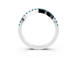 White gold Round Blue Topaz Pavé Curved Band with Shared Prong Setting_9