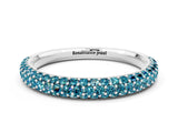 White gold Round Blue Topaz Pavé Eternity Band with Shared Prong Setting_6