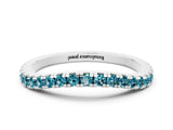 White gold Round Blue Topaz Pavé Half Eternity Band with Shared Prong Setting_6