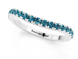 White gold Round Blue Topaz Pavé Half Eternity Band with Shared Prong Setting_7