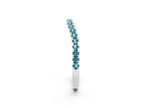 White gold Round Blue Topaz Pavé Half Eternity Band with Shared Prong Setting_8