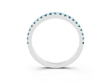 White gold Round Blue Topaz Pavé Half Eternity Band with Shared Prong Setting_9