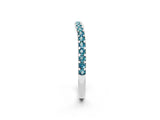 White gold Round Blue Topaz Pavé Set Curved Wedding Band_12