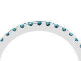 White gold Round Blue Topaz Pavé Set Eternity Band with Micro Prong Setting_10
