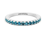 White gold Round Blue Topaz Pavé Set Eternity Band with Micro Prong Setting_6