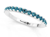 White gold Round Blue Topaz Pavé Set Eternity Band with Micro Prong Setting_7