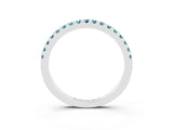 White gold Round Blue Topaz Pavé Set Eternity Band with Micro Prong Setting_9