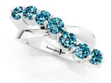 White gold Round Blue Topaz Prong-Set Crossover Band_10
