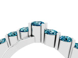White gold Round Blue Topaz Prong-Set Crossover Band_10
